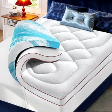 KELTARO Premium Mattress Topper Full/Double Size,4 Inch Dual Layer (2" Gel Memory Foam + 2" Plush Pillow Top) Comfort Support, Thick Mattress Pad Cover for Back Pain (54x75 inch)