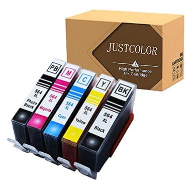 JUSTCOLOR 564XL Ink Cartridges Replacement for 564 XL 564 Use with Photosmart 7520 5514 5520 4620 6520 7510 7525 5510 B8550 D7560 C6380 Premium C309A C310A C410A Deskjet 3520 (1BK+1PB+1C+1M+1Y)