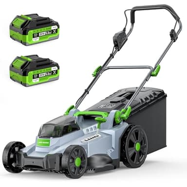 40V Cordless Lawn Mower, 17" Electric Battery Powered 4.0Ah Walk Behind Lawnmower, 6-Position Height Adjustment, Bagging & Mulching Model, for Garden/Patio/Yark