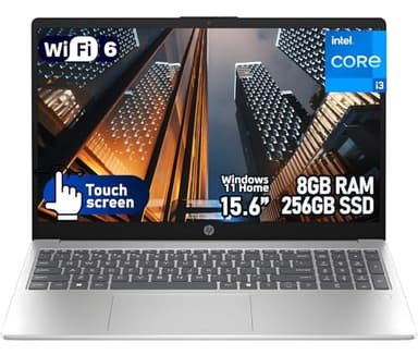 HP 15.6" Touchscreen Laptop, Intel Core i3-1315U, 8GB RAM 256GB SSD, Windows 11 Home, Full-Size Keyboard, Wi-Fi 6, for Home Office and Business Use