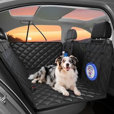Dog Car Seat Cover for Back Seat, Hard Bottom Back Seat Extender for Dogs - Supports 400lbs, 2025 New Waterproof, Scratch Resistant, Anti Slip Portable Dog Hammock,Suitable for Cars, SUVs and Trucks