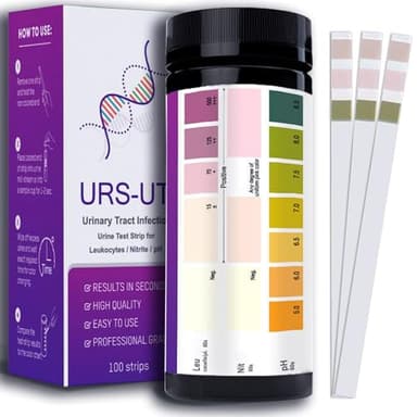 100ct UTI Test Strips for Women & Men - Easy to Use for Quick & Accurate Results for at Home Test, Easy to Read Results