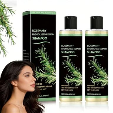 2pcs Organic Rosemary Hair Growth Shampoo with Hydrolyzed Keratin, Nourishes and Regenerates Hair Thinning Hair Shampoo for Hair Loss Postpartum Alopecia Balding for Men and Women