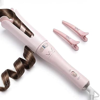 VAV Automatic Rotating Curling Iron for Medium to Long Hair - 1.25 Inch Curler Wand Creates Versatile Curls & Waves,Easy Use for Beginners