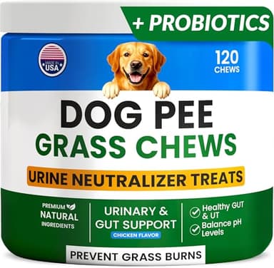 PAWFECTCHEW Green Grass Dog Chews w/Probiotics - Prevent Urine Burning Grass - Dog Pee Grass Spot Saver - Dog Urine Neutralizer for Lawn Treats, UT & Gut Health for Dogs, Lawn Burn from Dog Urine