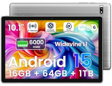 2026 Tablet, 10.1 Inch Android 15 Tablet Octa-Core, 2+8MP Camera, BT5, Tablets PC 2.4/5G WiFi 6,1080 IPS FHD Screen, 16GB RAM+64GB ROM 1TB Expand,Tablets Gifts for Men Women,Valentines Day Gifts