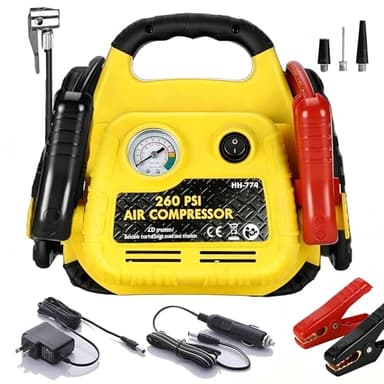 ZunDian Jump Starter with Air Compressor 260PSI, 700A Portable Car Jump Starter, 4-in-1 Battery Booster Pack for Vehicles(3L Gas/Diesel), Safety Jumper Cable with USB/DC Port