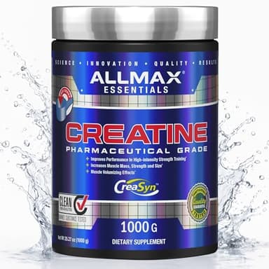 Allmax Creatine Monohydrate - Aid Muscle Growth & Strength Gains, No Artificial Ingredients - 1000g - 5g per Serving - 200 Servings