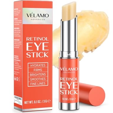 Retinol Eye Balm Stick with Bakuchiol: Under Eye Cream for Dark Circles Puffiness Eye Bags Wrinkles Fine Lines - Hyaluronic Acid Hydrating Brightening - Portable & Perfect for On-the-go Use 0.1 oz/3g