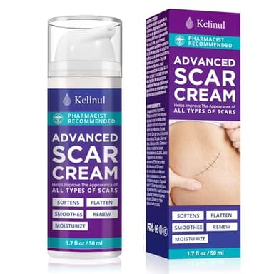 Scar Cream Silicone Gel for Stretch Mark: Advanced Scar Removal Cream for Old and New Scars from Surgical Marks - C Section - Burns - Acne - Injury - Keloid Treatment for Skin Types of Ears - Face - Body