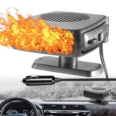 Car Heater Windshield Defroster and Defogger,12V Car Heaters for Vehicle,Portable Defrost Device Car Demister That Plugs into Cigarette Lighter for Car (Black)