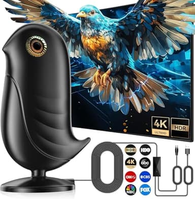 Digital TV Antenna Indoor for Local Channels,2200+ Miles Long Range HD Antenna for 4K HD Smart & Old tvs with Amplifier Signal Booster and 18FT Coax Cable (Classic Black)