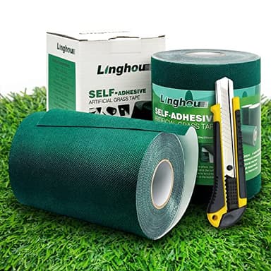 Linghou Self Adhesive Turf Seam Tape for Artificial Grass and Synthetic Turf Durable Joining 6" x 65.6'