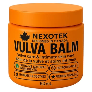 NexoTek Premium Vulva Balm for Women – Intimate Moisturizer for Dryness, Life Transitions, Sensitive Skin & Post-Shave Comfort – Hydrating Balm Designed in Canada (60 mL)
