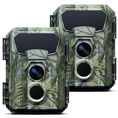 Trail Camera 2 Pack - Upgrade 4K 48MP HD Night Vision Motion Activated Waterproof 120° Wide Angle Game Camera Trail Cam for Hunting & Wildlife