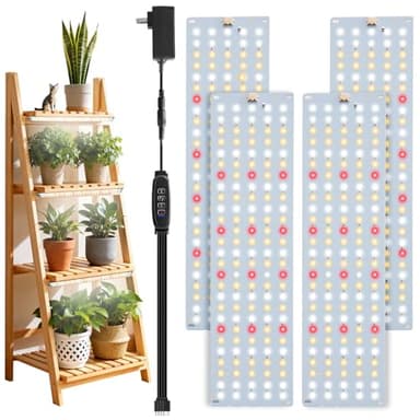 PlantaPulse Grow Lights for Indoor Plants, Ultra-Thin Panel, 540LEDs Full Spectrum, 8/12/16H Timer, 10 Dimmable Levels Plant Lights for Indoor Growing, 4 Pack