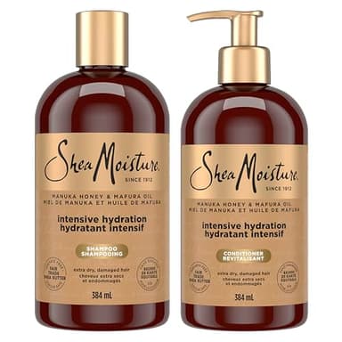 Shea Moisture Manuka Honey and Mafura Oil Shampoo and Conditioner For Extra Dry, Damaged Hair Formulated Without Sulfates, Silicones, Parabens, Phthalates, Mineral Oil or Petrolatum 2 Pack