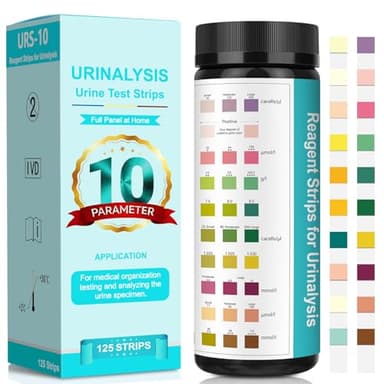 125 Strips 10-in-1 Urine Test Strips for Urinalysis 10 Parameters - Fast Testing Kit for Kidney, Liver, UTI, Ketone, Protein +9 More