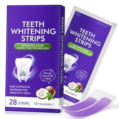 Purple Whitening Strips, Professional Teeth Whitening Strips 14 Packs 28 Pcs, Safe Non-Slip Dry Strip Technology for Whiter Teeth, 30 Minutes Fast Results, Non-Sensitive Formula,Fast-Result Products