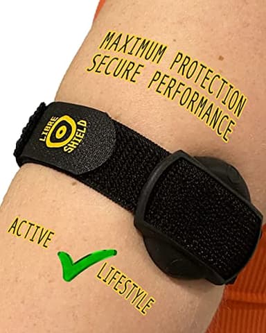 Freestyle Libre Shield 2 Armband - Maximum Freestyle Libre 2 continuous glucose monitor diabetes care protection. ADHESIVE PATCHES NOT NEEDED! Freestyle Libre 2 sensor covers waterproof design (black)