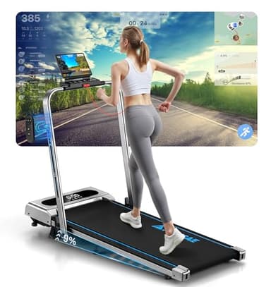 Treadmill with Incline, FOUSAE 5 in 1 Foldable 7.5 MPH Treadmill for Home with App Compatible, 12 Programes, 2.5 HP Under Desk Walking Pad Treadmill with Magnetic Remote Control Double Operation
