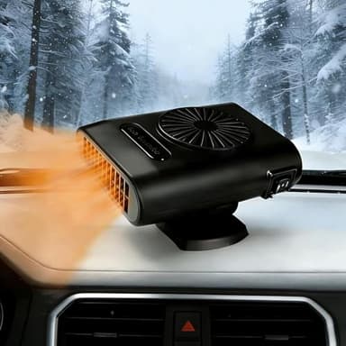 Car Heater,12V 200W Portable Fast Heating Defroster Defogger, 2-in-1 Portable Car Heater & Cooling Fan, Plugs into Cigarette Lighter for Car, SUV, Trucks