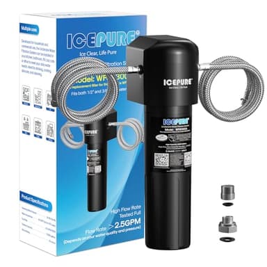 ICEPURE Under Sink Water Filter System, 3 Years or 22000 Gallons Ultra High Life NSF/ANSI 42 Certified, Removes Heavy Metals,Chlorine,Direct Connect Under Counter Drinking Water System, USA Tech Black