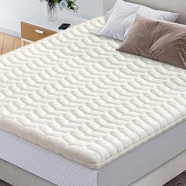 Premium High-Density Foam Mattress Topper Queen Size (60"x80"), Thick Bed Topper, Breathable & Hypoallergenic, Mattress Topper for Back Pain Avoid & Comfort Support