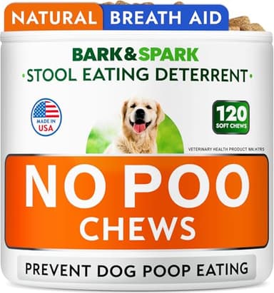 No Poo Chews for Dogs - Coprophagia & Stool Eating Deterrent with Probiotics, Digestive Enzymes & Breath Aid Support - Stop Dog Poop Eating - 120 Soft Chews