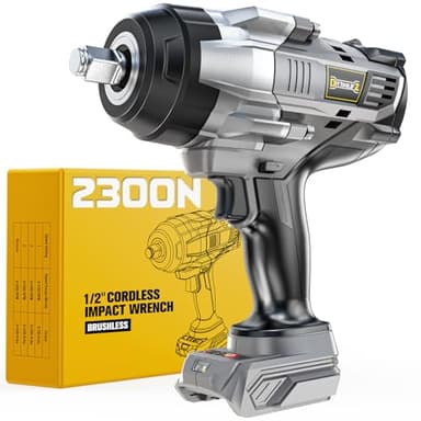 DIYtoolifz 1700 Ft-lbs(2300 N·m) Cordless Impact Wrench 1/2'' Compatible with DeWalt 20V, 1/2 inch High Torque Impact Driver, Brushless Impact Gun with 4 Modes & LED Light for Car, Truck (Tool Only)
