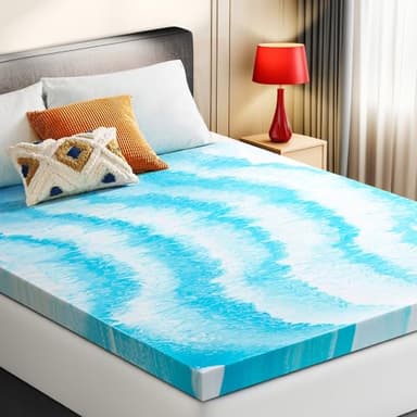 SakuraHome 2 Inch Memory Foam Mattress Topper, Soft Gel Infused Mattress Pad, Double Bed Topper, CertiPUR-US Certified, Full Size