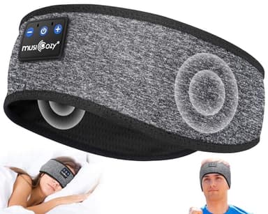 MUSICOZY Bluetooth 5.4 Sleep Headphones Headband, Wireless Sleeping Headphones Sleep Mask Earbuds IPX6 Waterproof for Side Sleepers Workout Running Insomnia Travel Yoga Cool Tech Gadgets Unique Gift