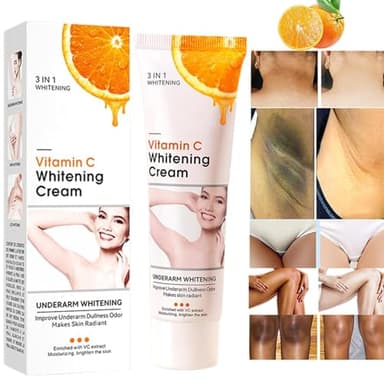 2PCS Underarm Lightening Creams Improve Private Area Odor, Anal Bleaching Cream Skin Brightening Cream, Dark Spot Remover for Body Intimate Area Neck Armpit Elbow Inner Thigh and Knee 50g/1.76oz