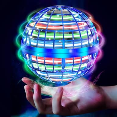 Flying Orb Ball Toys Soaring Hover Fidget Hand Controlled Mini Drone Cosmic Globe Spinning Kids Adults Outdoor Fly Toy Birthday Gift Cool Stuff for Boys Girls 6 7 8 9 10+ Year Old by Tikduck (Blue)