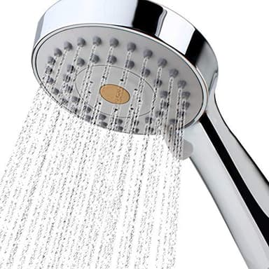 YOO.MEE High Pressure Handheld Shower Head with Powerful Shower Spray against Low Pressure Water Supply Pipeline, Multi-functions, Bathroom Accessories w/ Hose, Bracket, and Teflon Tape