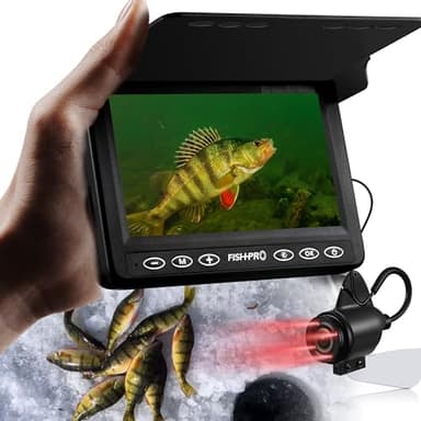 [FishPRO® 2026 New] Underwater Fishing Camera - 4.3'' 1000TVL w/ 5,000mAh, (NO Need Learn) Ice Fishing Camera Underwater Fish Finder Gift for Men, w/IR, USB-C, 65ft Cable, (Easy to Use for Any Age)