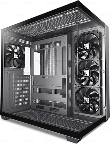 FOIFKIN F300 (2025) PC Case - Pre-Installed 4 No RGB Fan, ATX Mid-Tower Gaming PC Case, 270° Panoramic Glass with Type-C, FOIFKIN (Black)