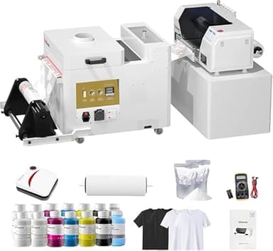 InkSonic XP600 DTF Printer with Powder Shaker and Dryer, A3 DTF Printer Bundle, DTF Transfer Machine for T-Shirt Printing, Auto-Maintenance, White Ink Circulation, Film Cutter, Heat Press, U13