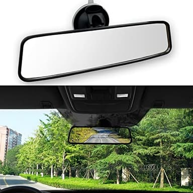 Rear View Mirror, Universal Thickened Anti-glare HD Car Interior Rearview Mirror, Anti Glare Rear View Mirror with Suction Cup, 360 Degrees Adjustable for Cars, SUVs, Trucks, Vehicles