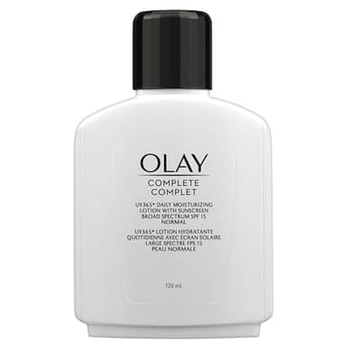 Olay Face Moisturizer, Complete with Sunscreen SPF 15, For Normal Skin, Daily Facial Lotion, Lightweight Hydrating Broad Spectrum Sun Protection - Vitamin C, E, and Niacinamide, 120 mL